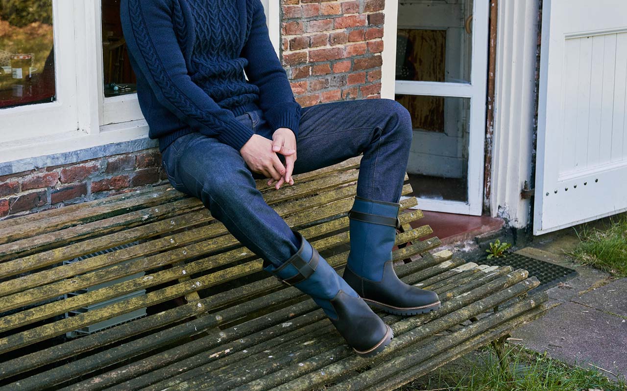 Caoutchouc Leather Ankle Boots Mens 44 Casual Outdoor Moccasins Fashion Blue Zip New Autumn Handmade Leather Men Boots Outdoor Design  main image 3