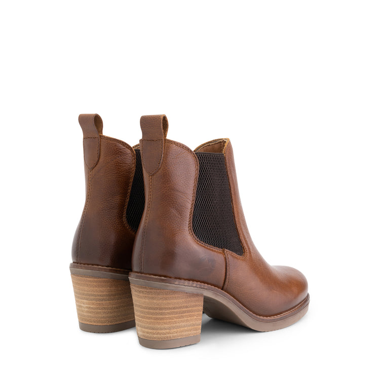 Ivry - Leather ankle boots - Women - Cognac BD