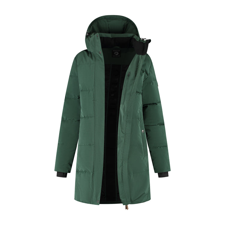 Rissne Women - Puffer jacket - Water-resistant - Dark green CVO