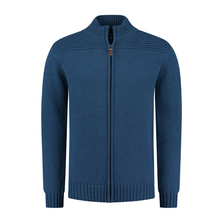 Raahe Men - Knitted cardigan - Blue F