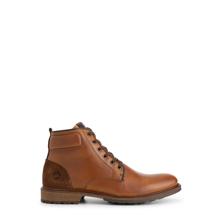 Walton Men - Lace-up shoes - Zipper - Leather - Cognac R