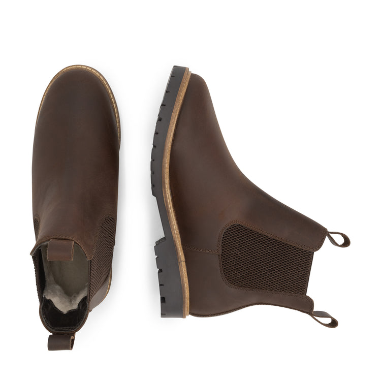 Thisted Women - Chelsea Boots - Wool-Lined - Dark Brown UPD