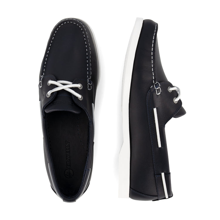 Exmouth Men - Boat shoes - Leather - Blue UPD
