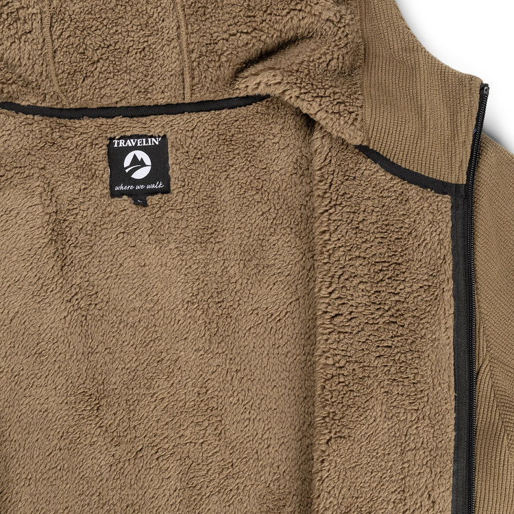 Karlson Men - Hooded Cardigan - Fleece - Brown DCI