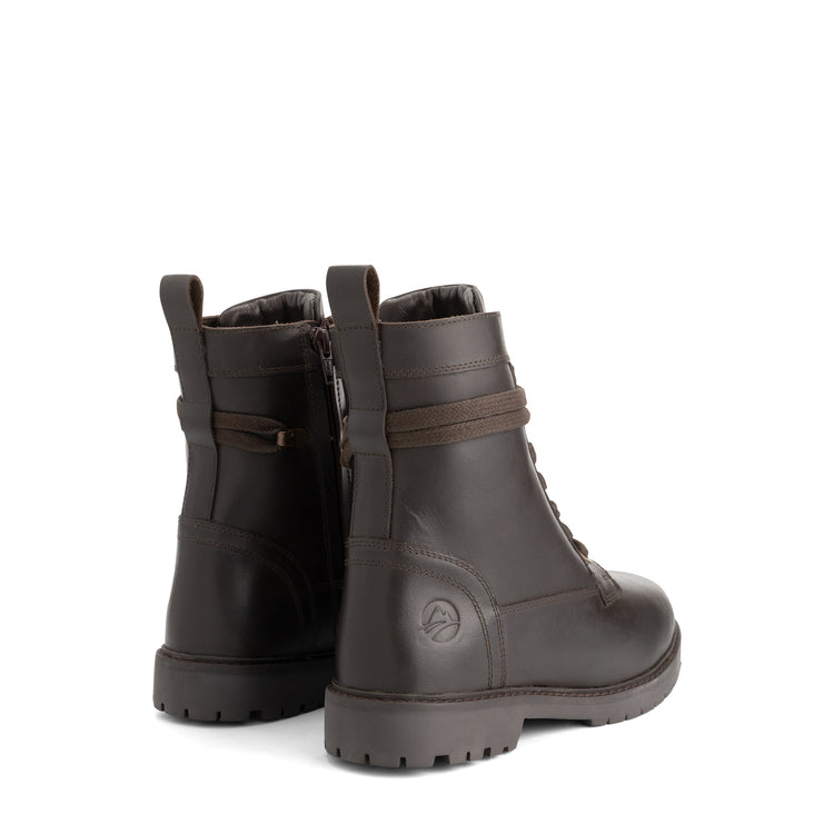 Kafjord Women - Lace-up boots - Wool-lined - Dark brown BD