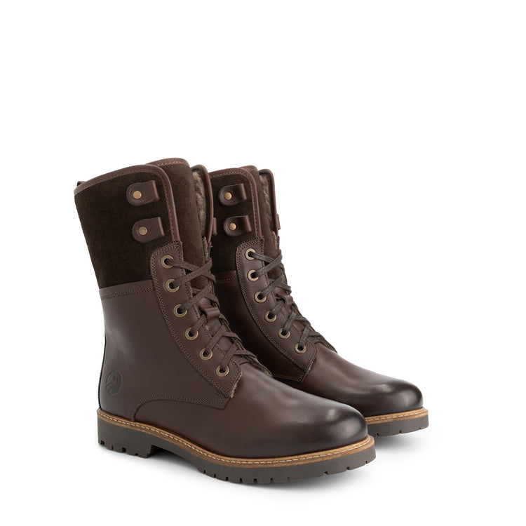 Kongea Women - Lace-up boots - Wool-lined - Dark brown FRD