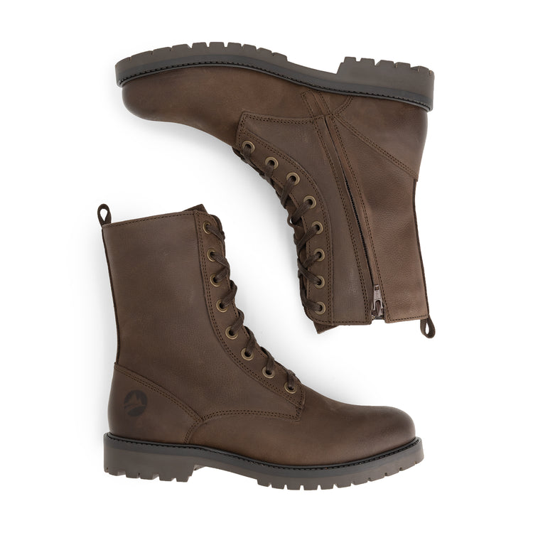 Bossvika Women - Lace-up boots - Nubuck - Dark brown UPD