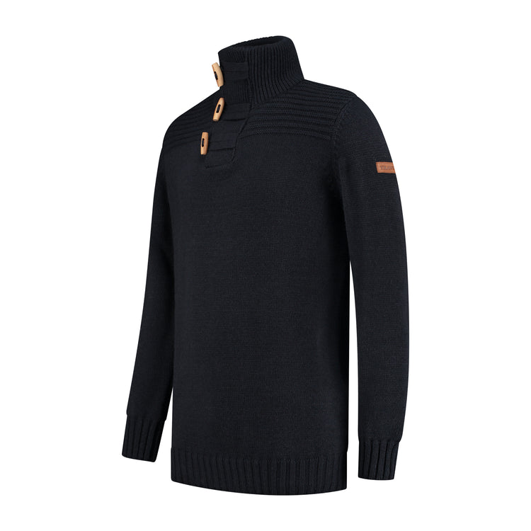 Orsa Men - High collar - Knitted jumper - Navy FL