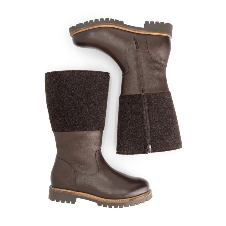Lagen Men - High boots - Wool/Felt - Dark brown UPD