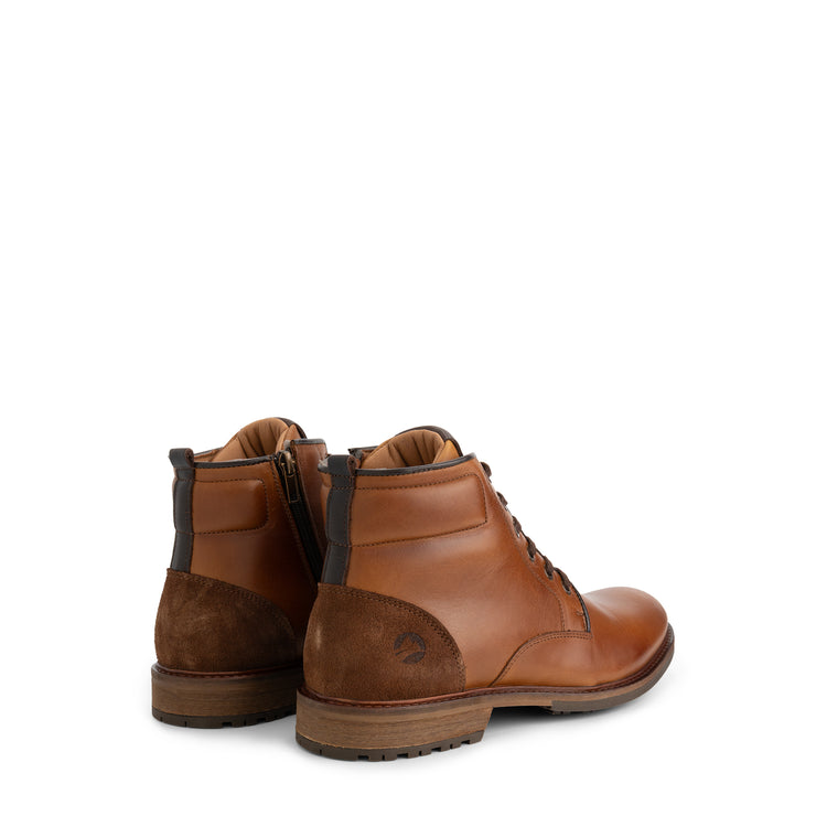 Walton Men - Lace-up shoes - Zipper - Leather - Cognac BD