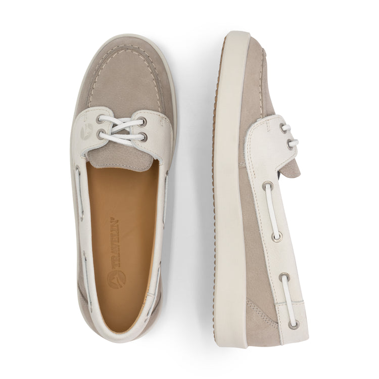 Marazion Women - Boat shoes - Leather - Grey UPD