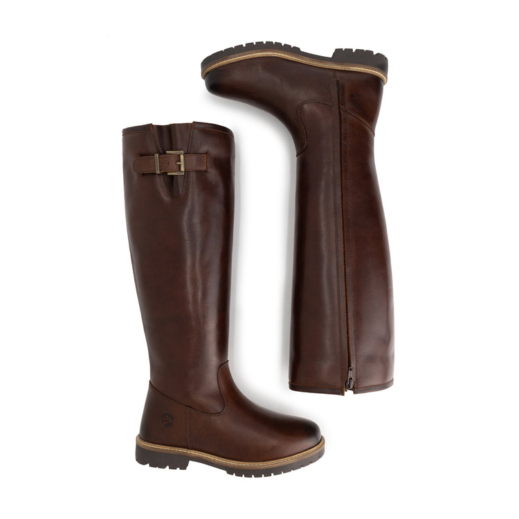 Dannemare Women - High boots - Wool-lined - Dark brown UPD