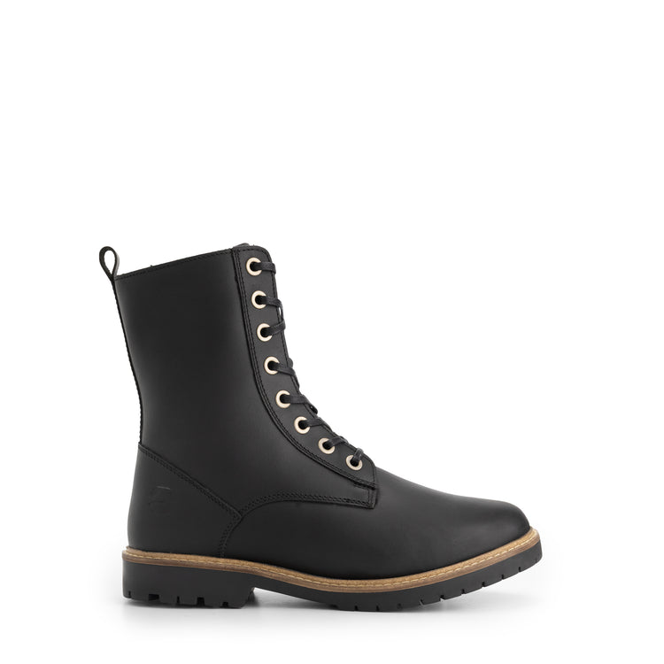 Torpsund Women - Lace-Up Boots with Zipper - Wool-Lined - Black R