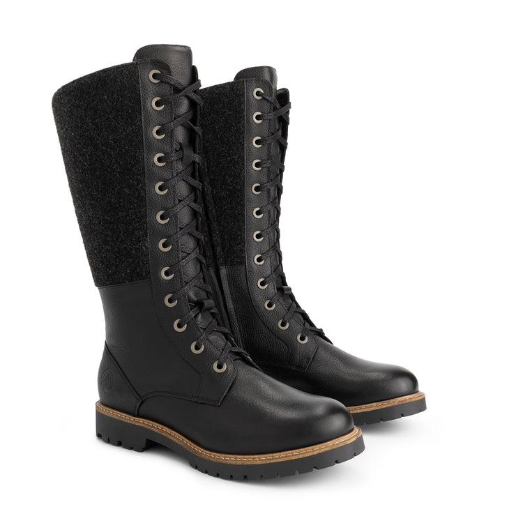 Struve Women - High Lace-up boots - Wool/Felt - Black FRD