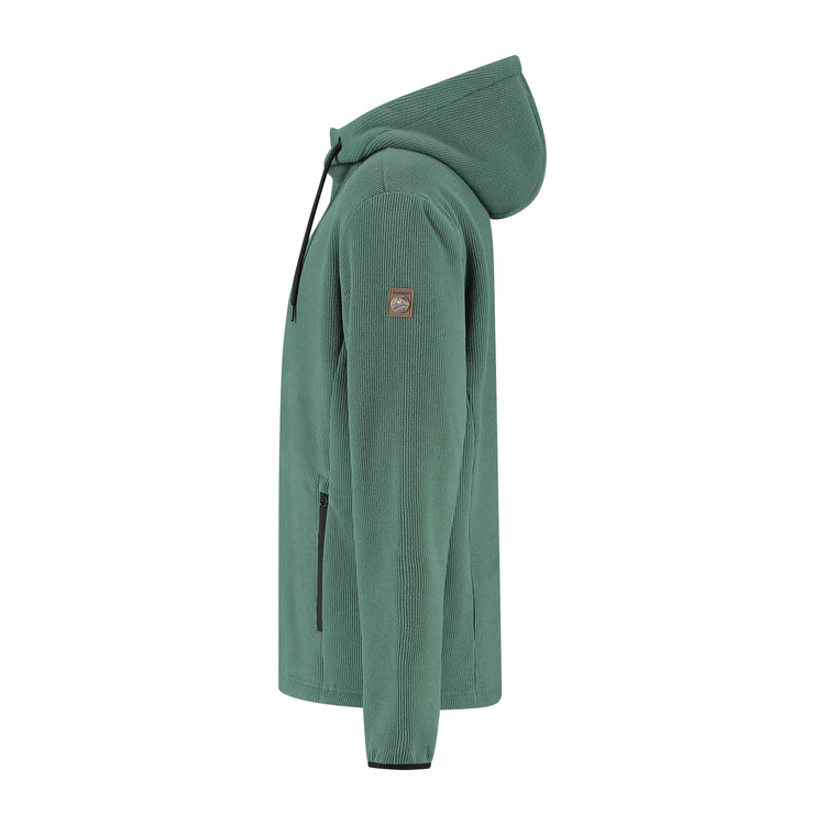 Karlson Men - Hooded Cardigan - Fleece - Dark green L