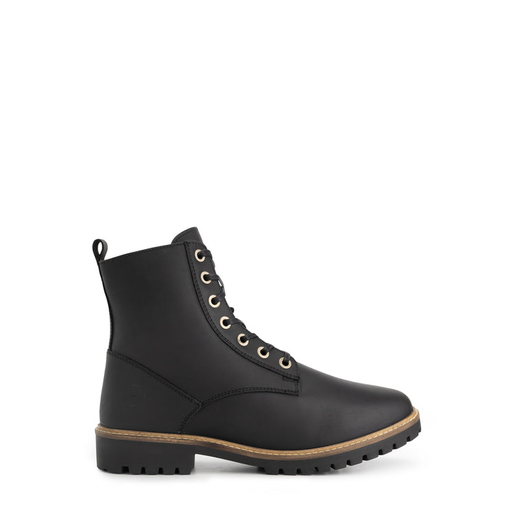 Rykken Men - Lace-up Boots with Zipper - Wool-Lined - Black R
