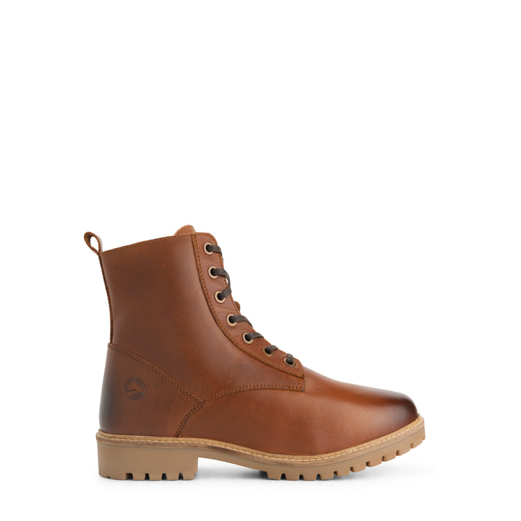 Rosendal Men - Lace-up boots with zipper - Wool-lined - Cognac R