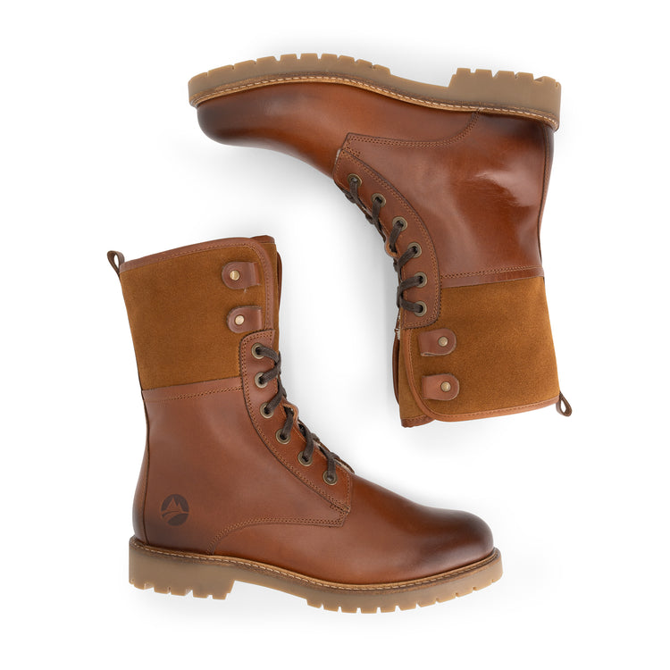 Kongea Women - Lace-up boots - Wool-lined - Cognac UPD