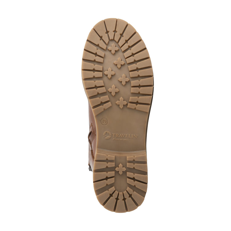 Tronstad Women - Lace-up boots - Wool-lined - Cognac UNS