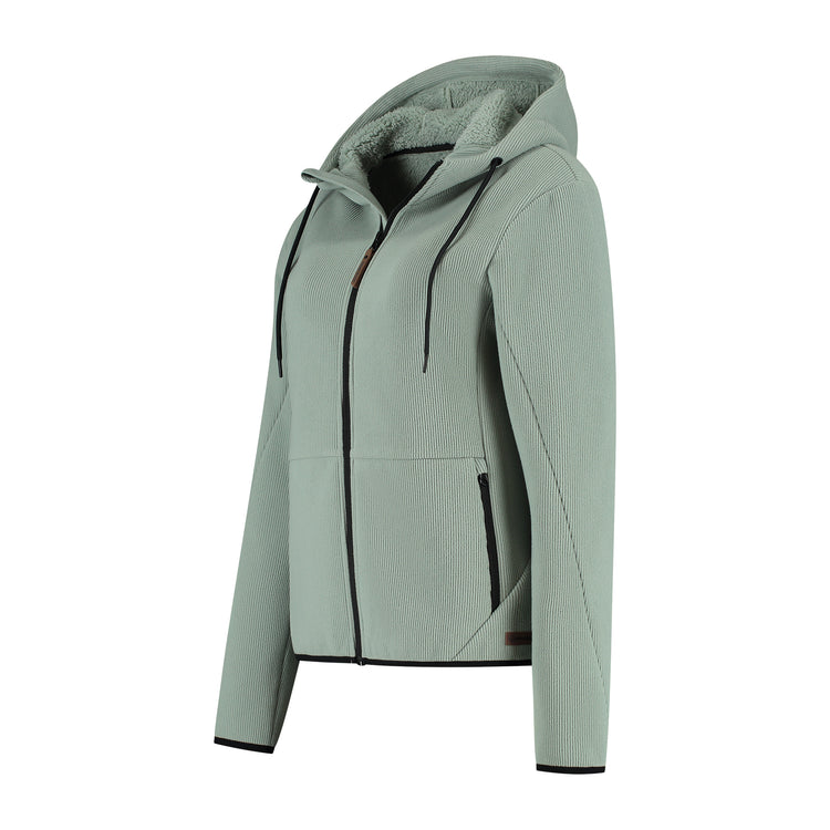 Kirsten Women - Hooded Cardigan - Fleece - Green FL