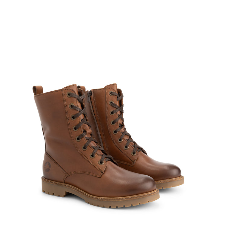 Ranelva Women - Lace-up boots - Wool-lined - Cognac FRD