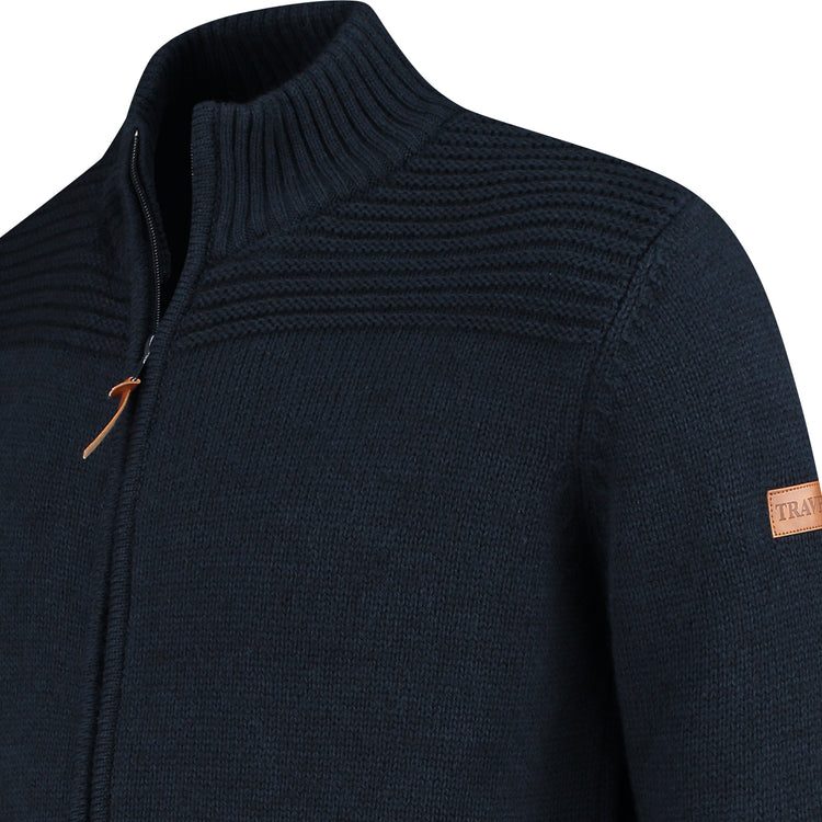 Raahe Men - Knitted cardigan - Navy DCB