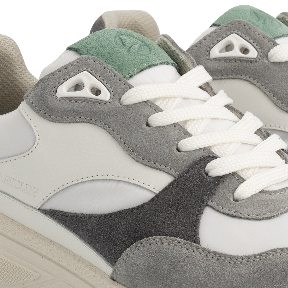 Romsey Men - Sneakers - Leather - Grey/Green DFW