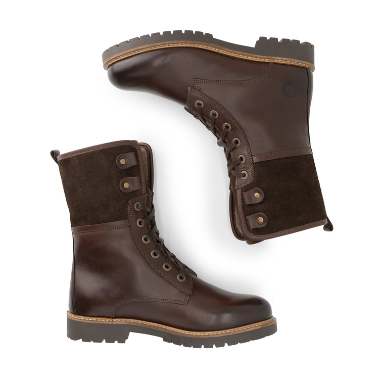Kongea Women - Lace-up boots - Wool-lined - Dark brown UPD