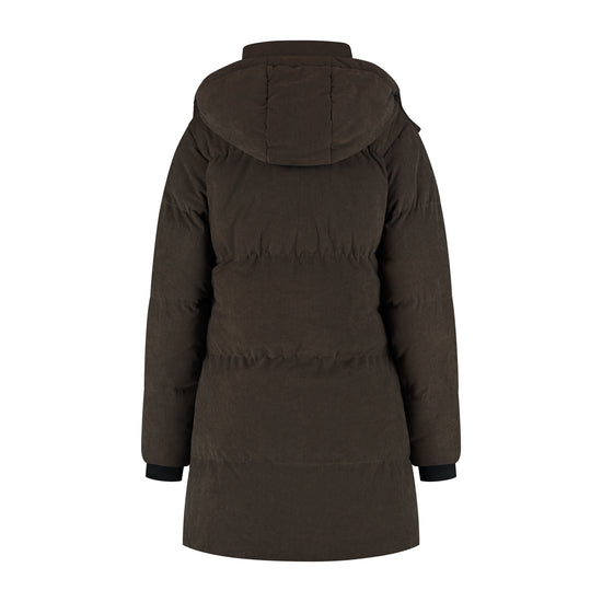 Ulvik Women - Puffer Winter Jacket - Corduroy - Dark Brown B
