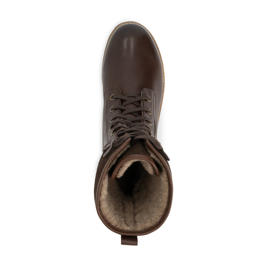 Jostedal Men - Lace-up boots - Wool-lined - Dark brown UPS