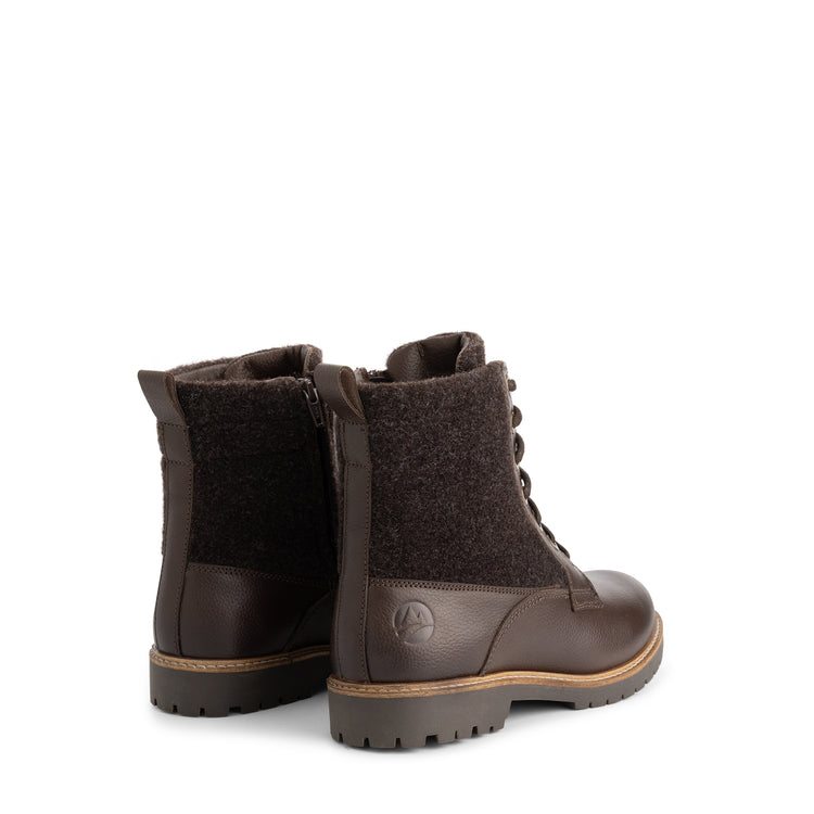 Folge Women - Lace-up boots - Wool/Felt - Dark brown BD