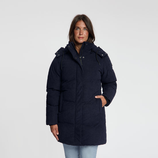 Ulvik Women - Puffer Winter Jacket - Corduroy - Navy MV3