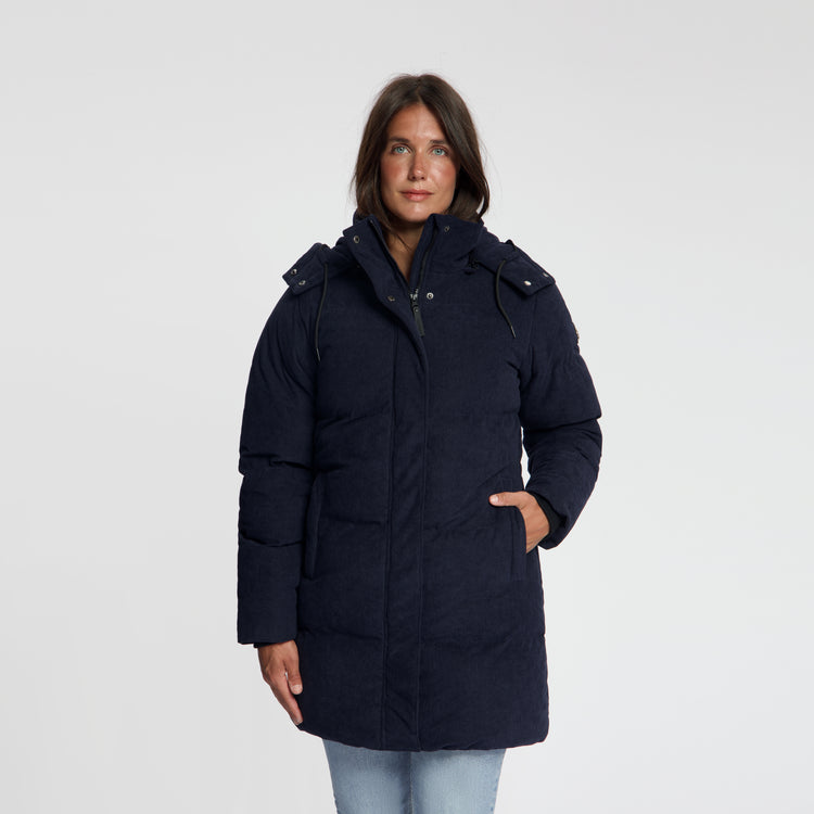 Ulvik Women - Puffer Winter Jacket - Corduroy - Navy MV3