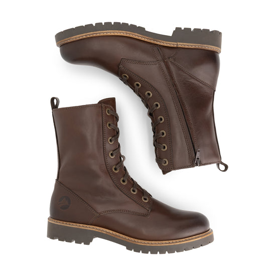 Ranelva Women - Lace-up boots - Wool-lined - Dark brown UPD