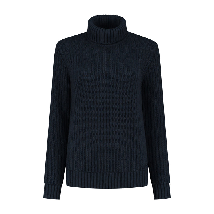 Turtleneck Boda Women - Knitted jumper - Navy F