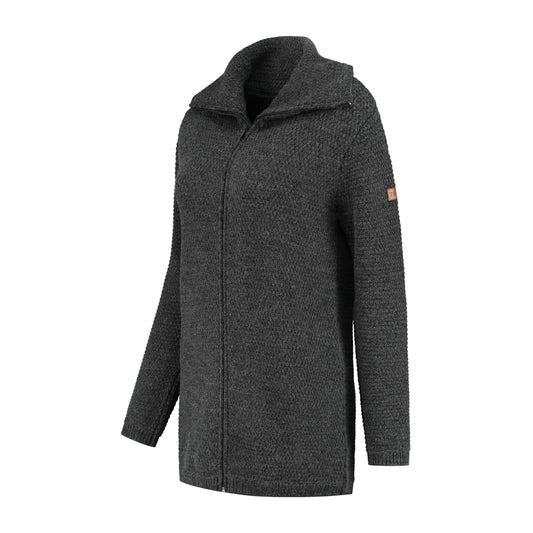 Nivala Women - Long knitted cardigan - Dark antracite FL