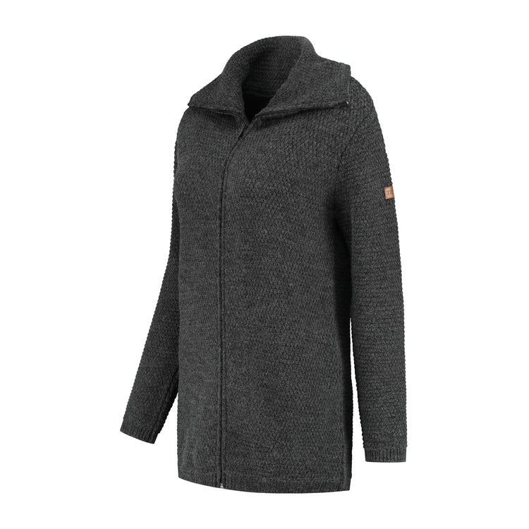 Nivala Women - Long knitted cardigan - Dark antracite FL