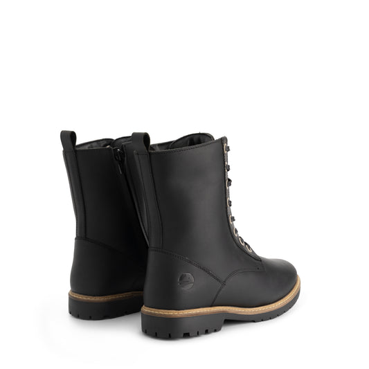 Torpsund Women - Lace-Up Boots with Zipper - Wool-Lined - Black BD