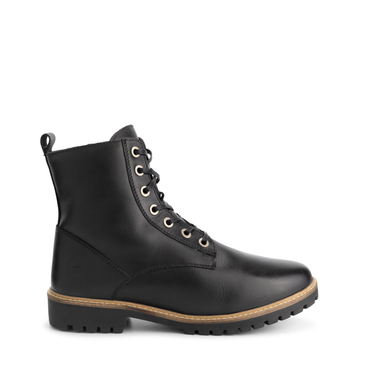Rosendal Men - Lace-up boots with zipper - Wool-lined - Black R