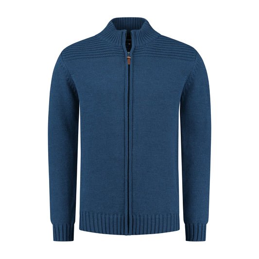 Raahe Men - Knitted cardigan - Blue F