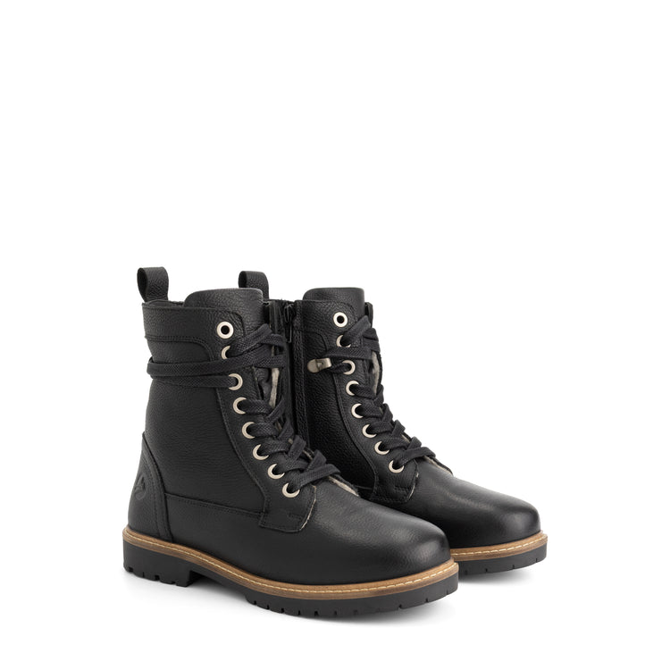 Kongsmark Women - Lace-up boots - Wool-lined - Black FRD