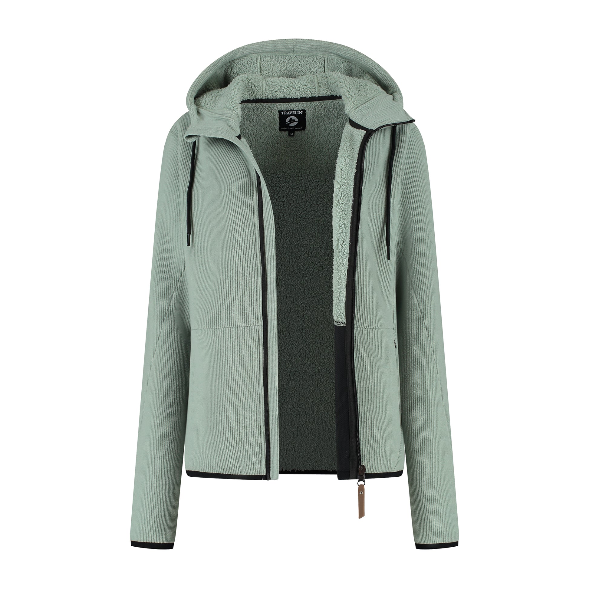 Kirsten Women - Hooded Cardigan - Fleece - Green CVO