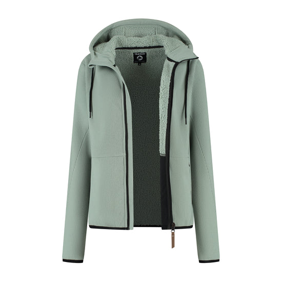 Kirsten Women - Hooded Cardigan - Fleece - Green CVO