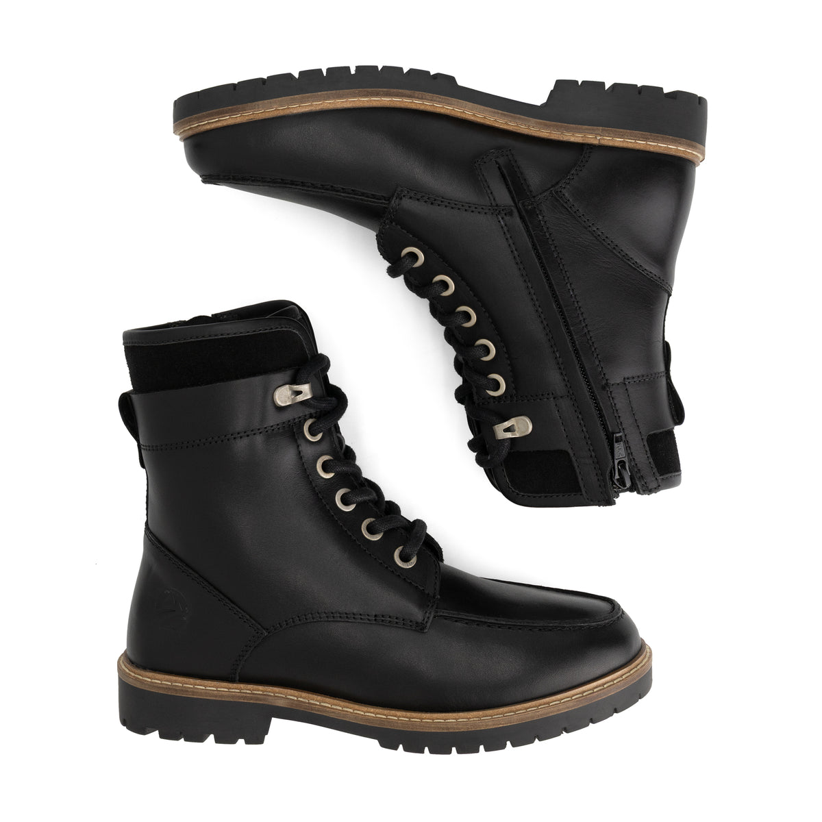 Tronstad Women - Lace-up boots - Wool-lined - Black UPD