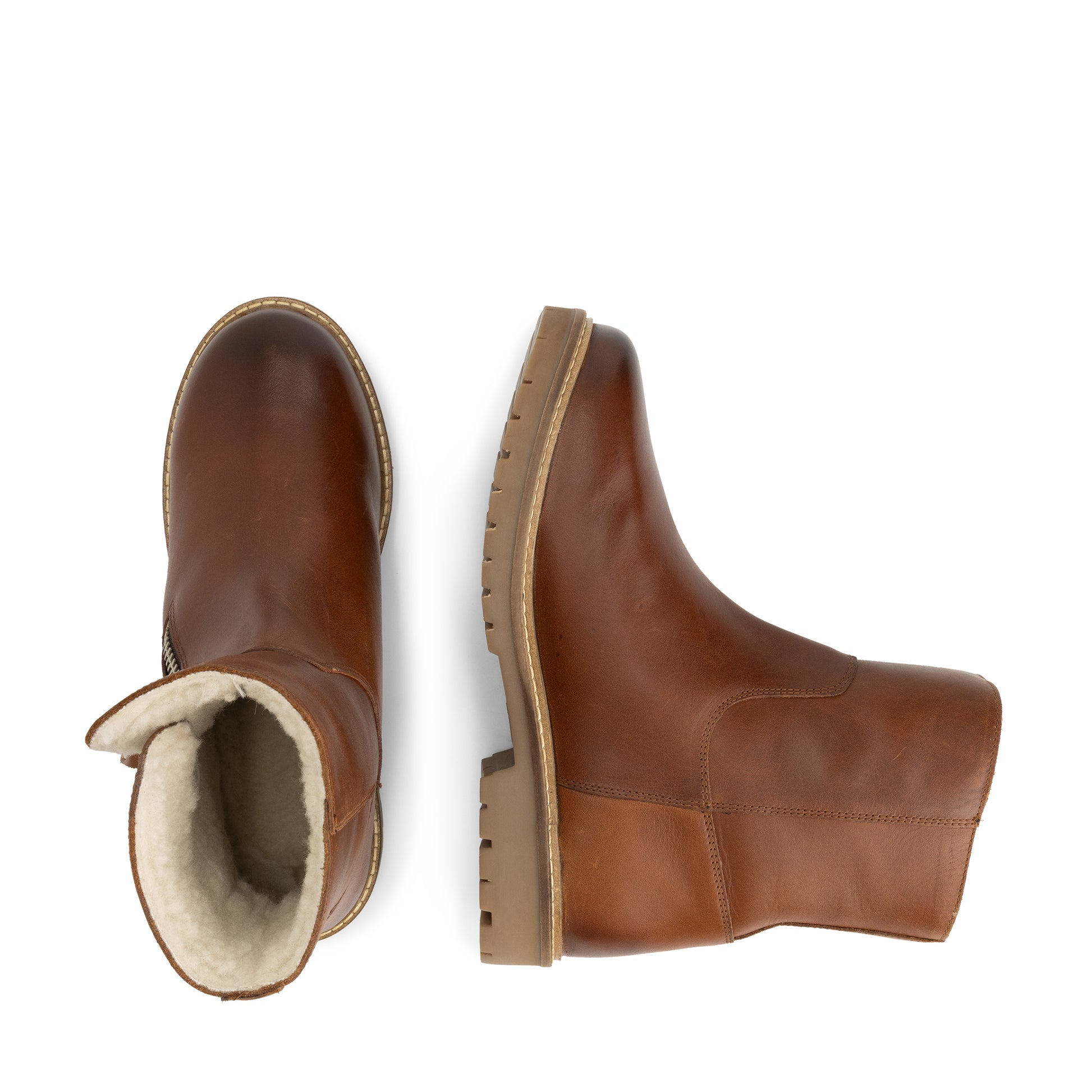 Vilsted Women - Ankle boots - Wool-lined - Cognac UPD