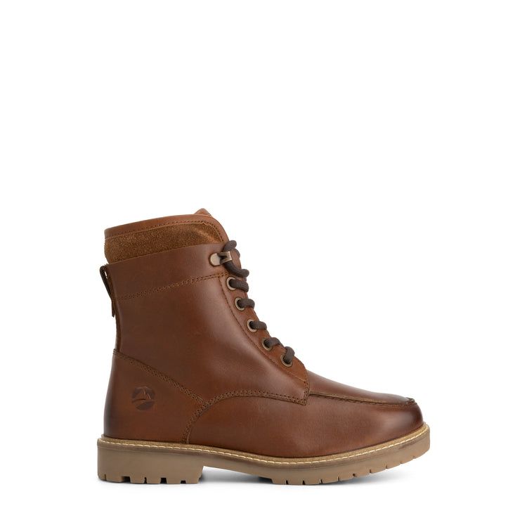 Tronstad Women - Lace-up boots - Wool-lined - Cognac R