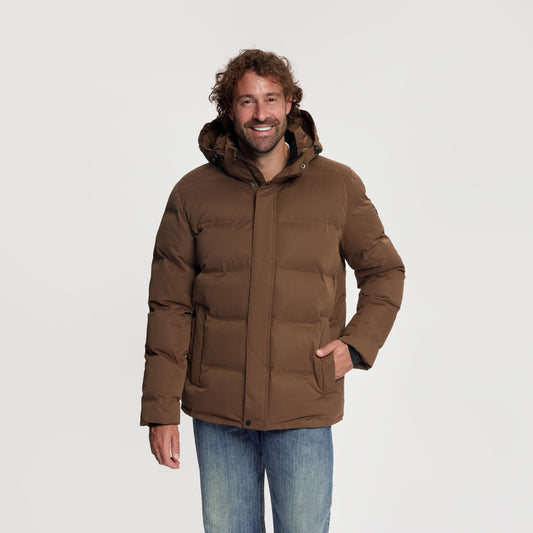 Andreas Men - Puffer Winter Jacket - Waterproof - Dark Brown MV