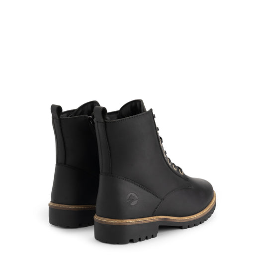 Rykken Men - Lace-up Boots with Zipper - Wool-Lined - Black BD