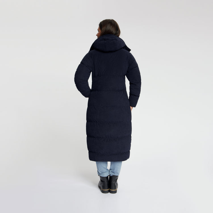 Unni Women - Puffer Winter Jacket - Corduroy - Navy MV3