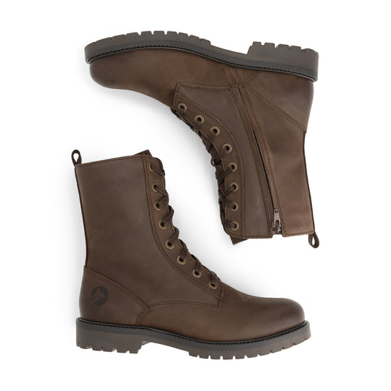 Bossvika Women - Lace-up boots - Nubuck - Dark brown UPD